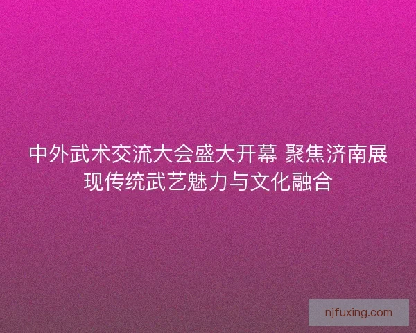 中外武术交流大会盛大开幕 聚焦济南展现传统武艺魅力与文化融合